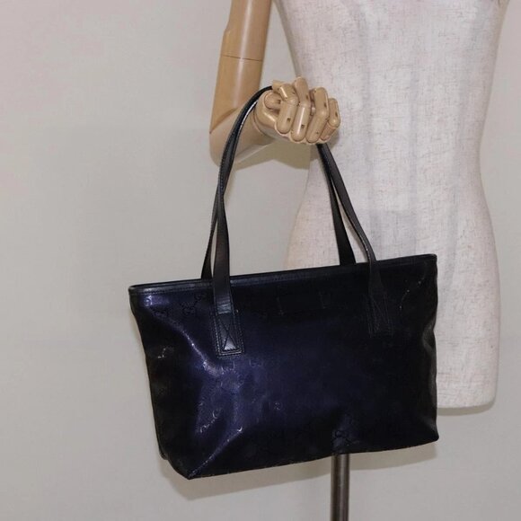 GUCCI GG implementation Tote Bag PVC Navy Silver 211133 Auth ki5982 - Picture 3 of 16